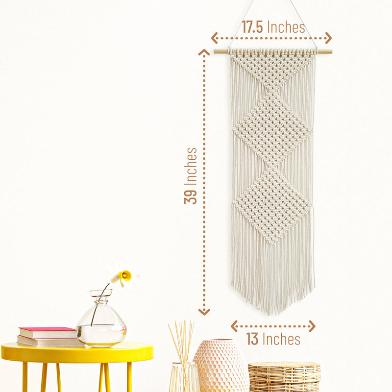 Large Macrame wall Hanging - Diamond Design
