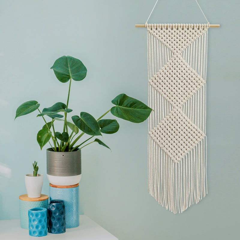 Large Macrame wall Hanging - Diamond Design