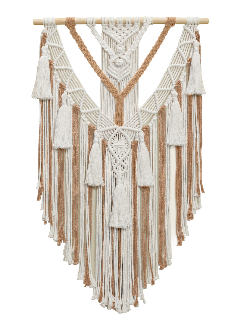 Macrame Wall Hanging - Multi-Tassel Design (Tan)