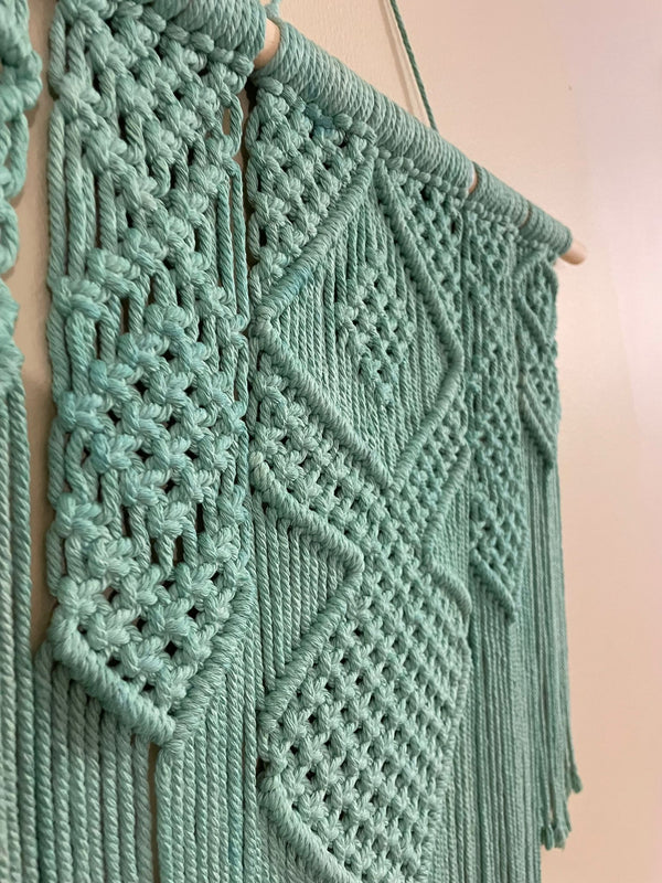 Large Macrame Wall Hanging - The Rustic Boho Design (Green)