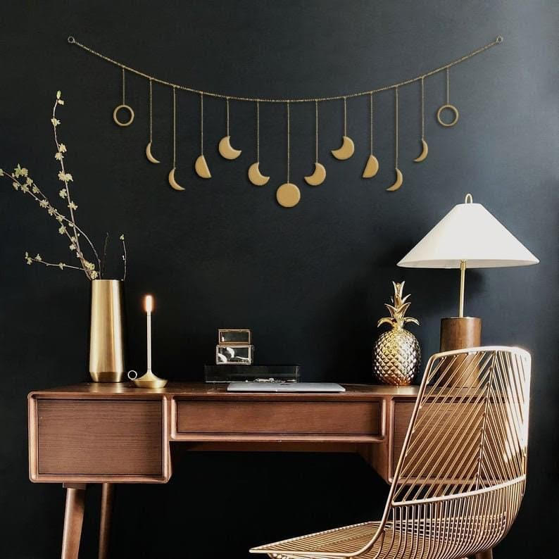13-Piece Metallic Moon Phase Garland
