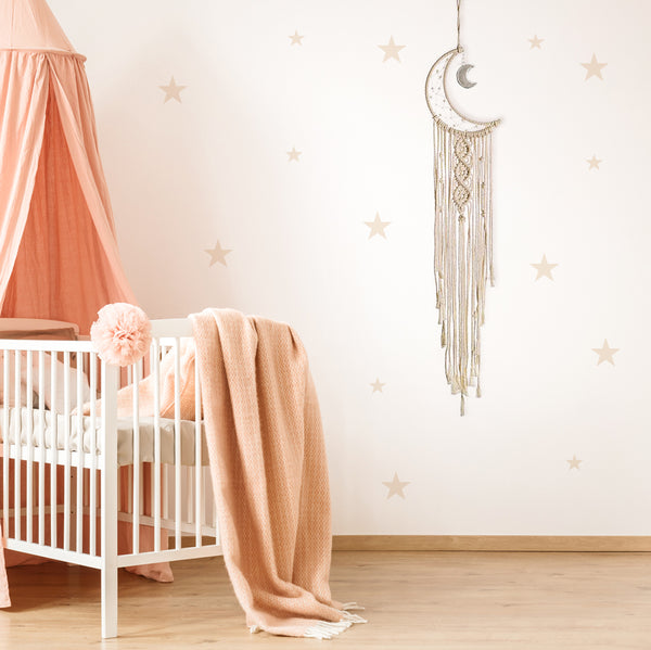 Macrame Moon Dream Catcher with Fairy Lights