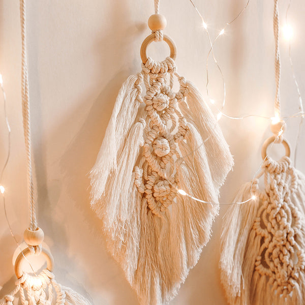 Feather Design Macrame Wall Hanging