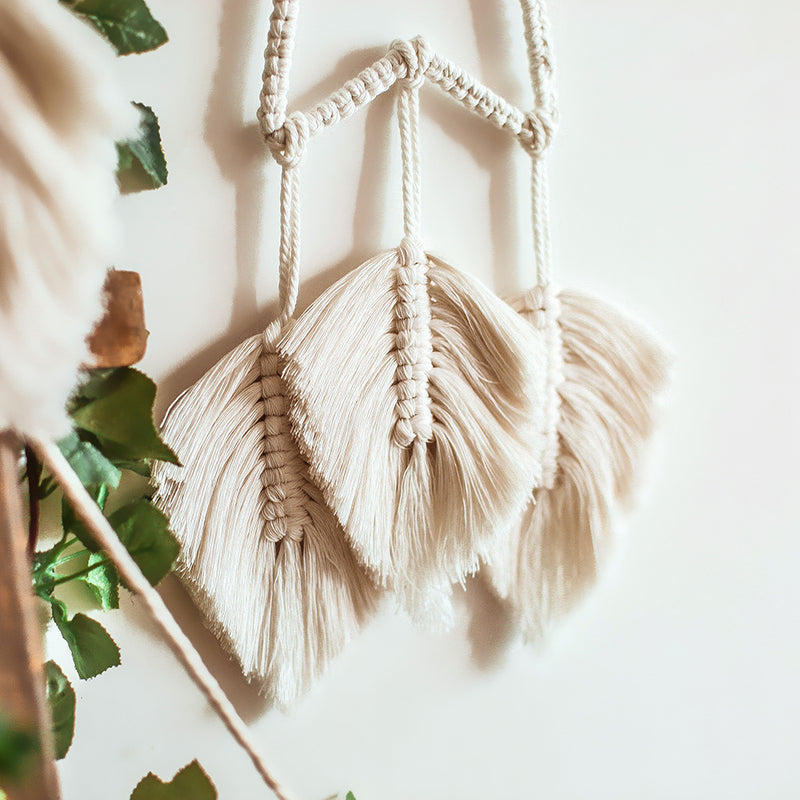 Macrame Leaf Star Dreamcatcher With Fairy Lights