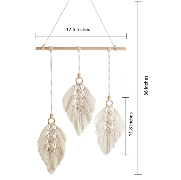 Feather Design Macrame Wall Hanging