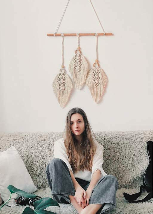 Feather Design Macrame Wall Hanging