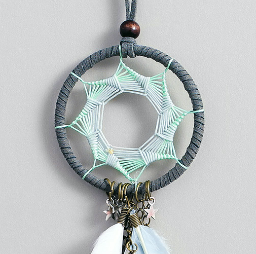 Car Dream Catcher with Natural Feathers